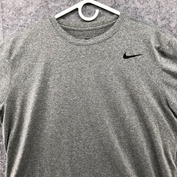 The Nike Tee Legend Crew Mens Large L Gray Dri Fit Active T Shirt Short Sleeve - Picture 3 of 11